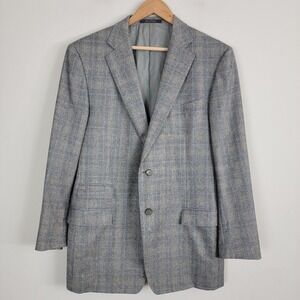Ermenegildo Zegna Heritage Blazer‎ Roma Fit Plaid Wool Double Pocket Mens 54 L